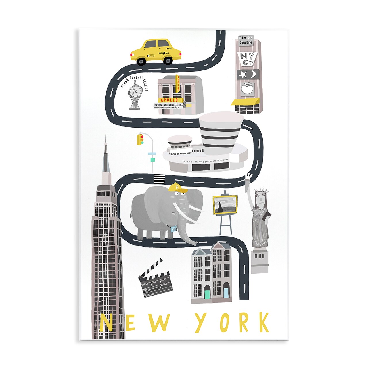 Stupell Industries New York Whimsical Travel City Wall Plaque Design by Carla Daly